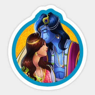 Rukmini-Krishna Sticker